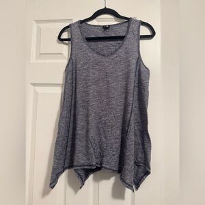 Flowy Dark Blue Striped Sleeveless Top Large